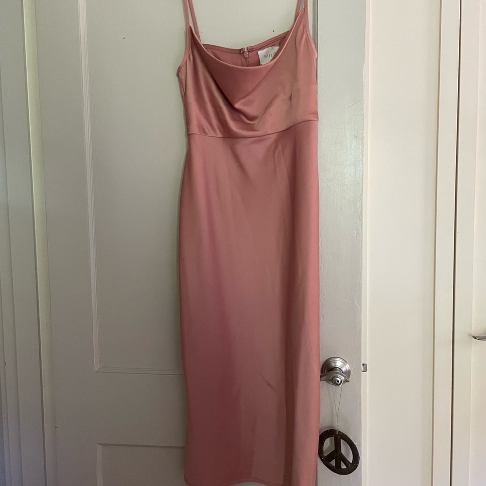 Anthropologie BHLDN Cali Satin Charmeuse Midi Dress